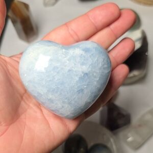 Blue Calcite Heart Shaped Crystal